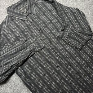Men's Striped Casual Button Down Shirt - Black and Gray